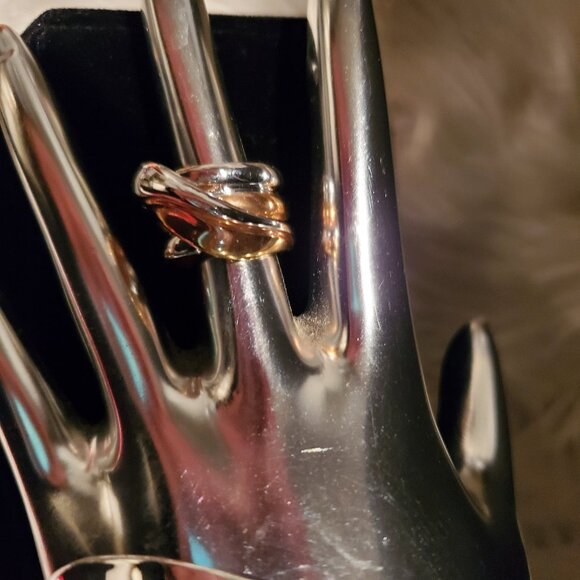 SILVER AND GOLD ROPE RING (SIZE 5) - Picture 3 of 3